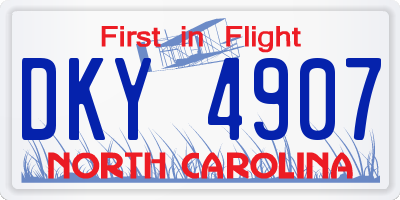 NC license plate DKY4907
