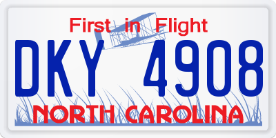 NC license plate DKY4908