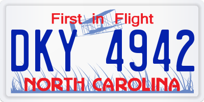 NC license plate DKY4942