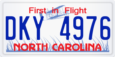 NC license plate DKY4976