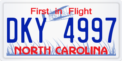 NC license plate DKY4997