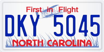 NC license plate DKY5045