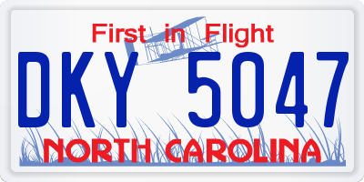 NC license plate DKY5047