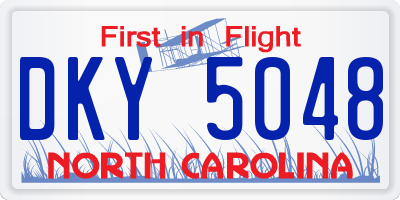 NC license plate DKY5048