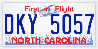 NC license plate DKY5057