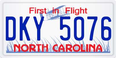 NC license plate DKY5076