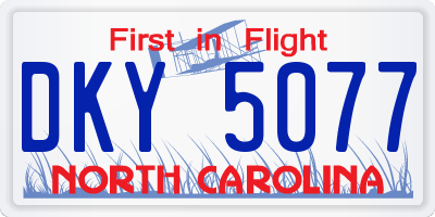 NC license plate DKY5077