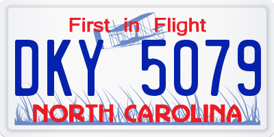 NC license plate DKY5079