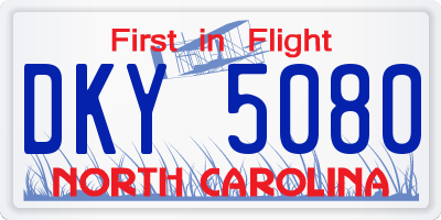 NC license plate DKY5080