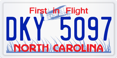 NC license plate DKY5097