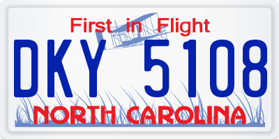 NC license plate DKY5108