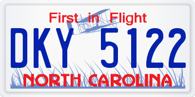 NC license plate DKY5122