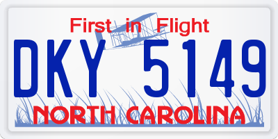 NC license plate DKY5149