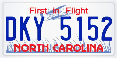NC license plate DKY5152