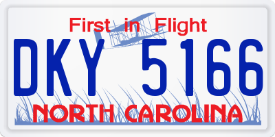NC license plate DKY5166