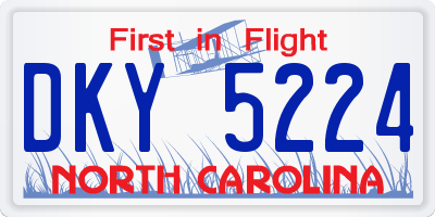 NC license plate DKY5224