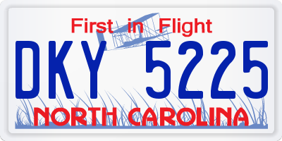 NC license plate DKY5225