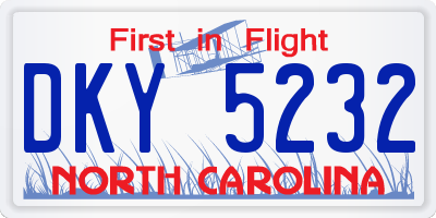 NC license plate DKY5232