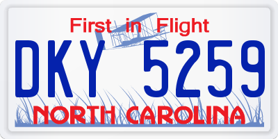 NC license plate DKY5259