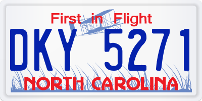 NC license plate DKY5271