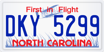 NC license plate DKY5299