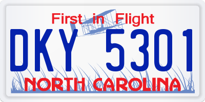 NC license plate DKY5301