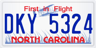 NC license plate DKY5324
