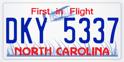 NC license plate DKY5337