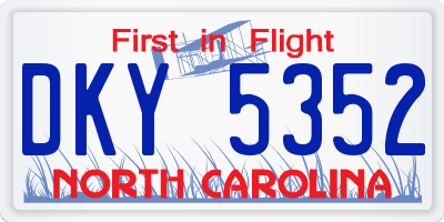 NC license plate DKY5352