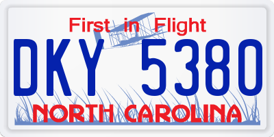 NC license plate DKY5380