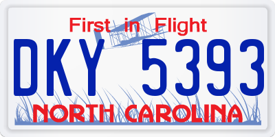 NC license plate DKY5393