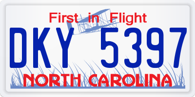 NC license plate DKY5397