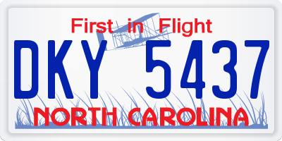 NC license plate DKY5437