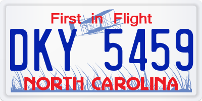 NC license plate DKY5459