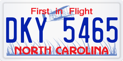 NC license plate DKY5465
