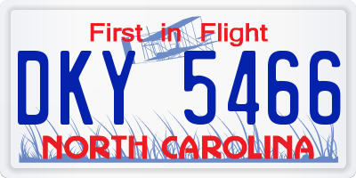 NC license plate DKY5466