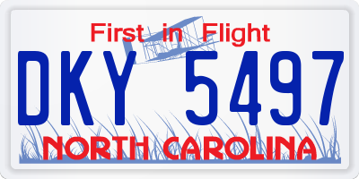 NC license plate DKY5497