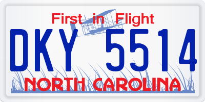 NC license plate DKY5514