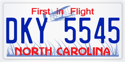 NC license plate DKY5545