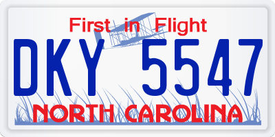 NC license plate DKY5547