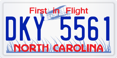NC license plate DKY5561