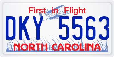NC license plate DKY5563