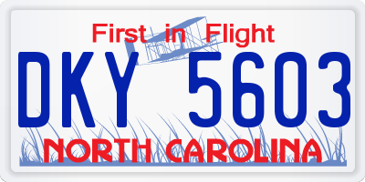 NC license plate DKY5603