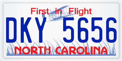 NC license plate DKY5656