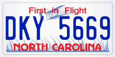 NC license plate DKY5669
