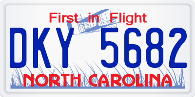 NC license plate DKY5682