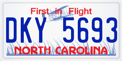 NC license plate DKY5693
