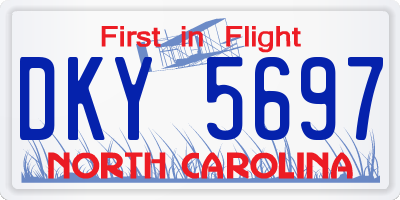 NC license plate DKY5697