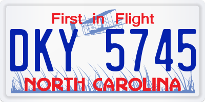 NC license plate DKY5745
