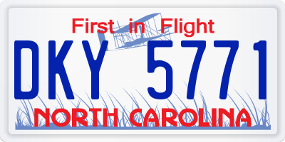NC license plate DKY5771